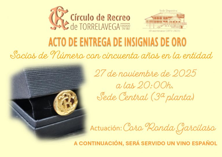 Acto de entrega de insignias de oro